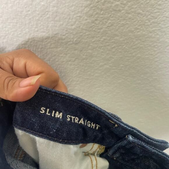 American Eagle Mens Size 28 Next Level Airflex Slim Straight Dark Wash Denim - Picture 6 of 16